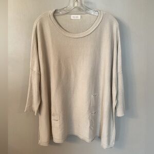 MER SEA ONE SIZE FITS ALL CREAM THE CATALINA TRAVEL SWEATER LAGENLOOK TUNIC TOP